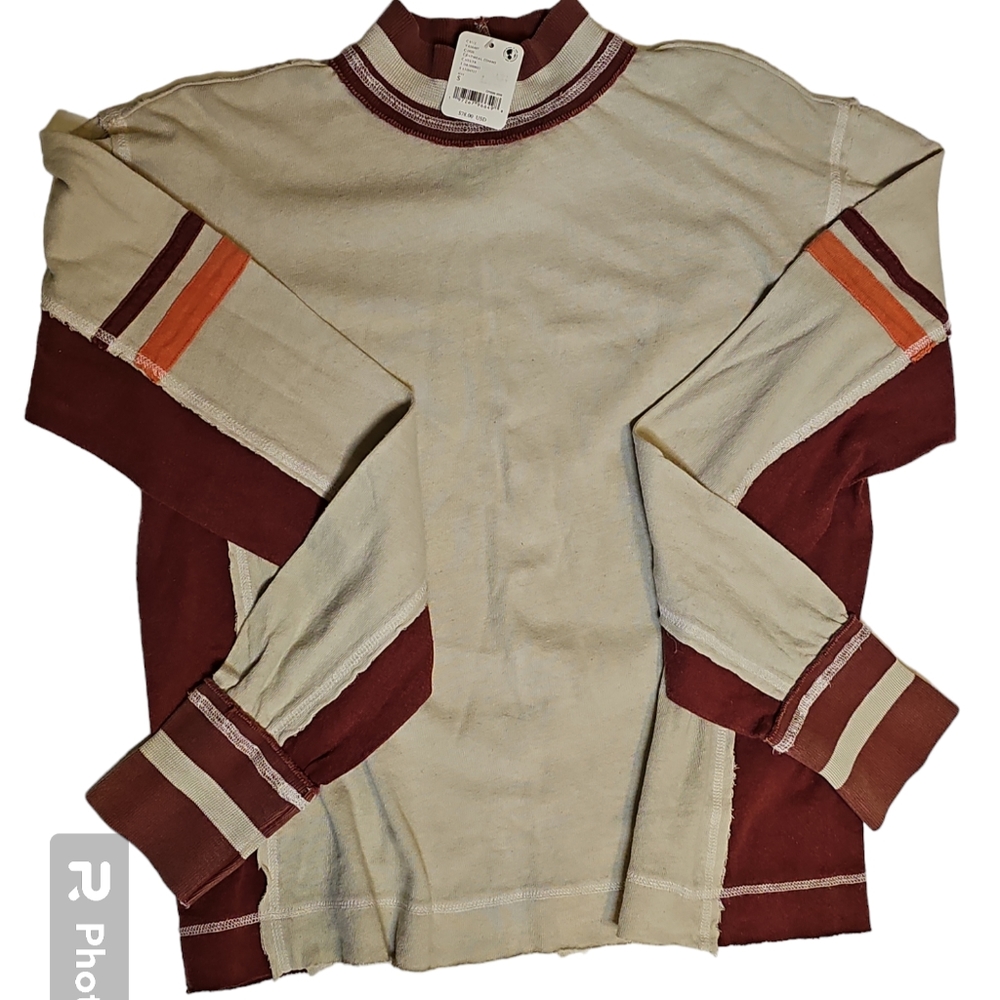 NWT Womens We The Free Full Speed Tee Size Sm Color Oatmeal Combo